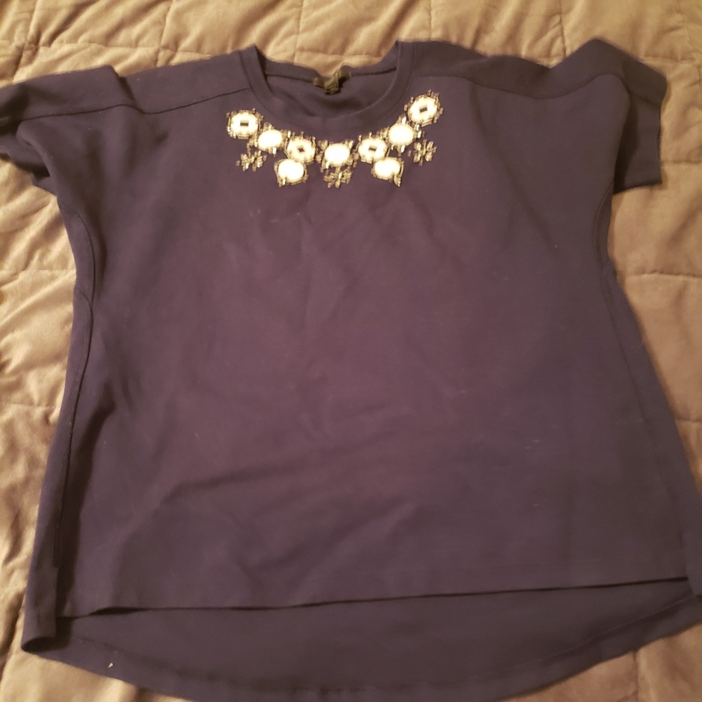 J crew med sweater shirt~blue